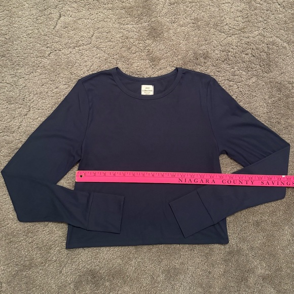Ardene Size L/XL Blue Long Sleeve Crop Top With Thumb Holes - Picture 3 of 8